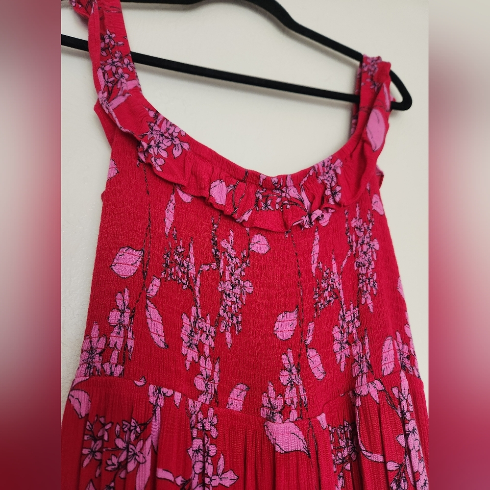 Express Red & Pink Floral Dress L